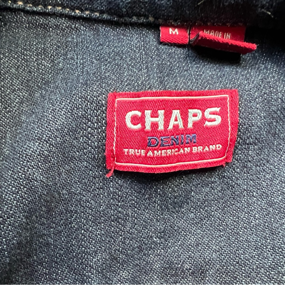Chaps Blue Jean Jacket Timeless Design - Picture 4 of 5